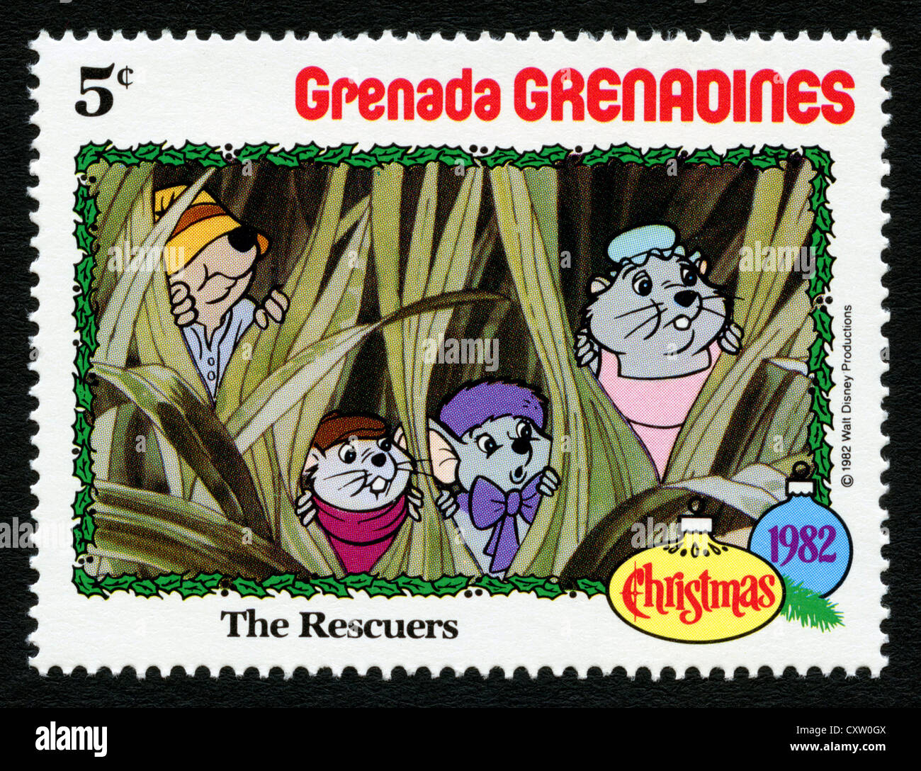 La Grenade - Timbres-poste de personnages de dessins animés Disney - Les sauveteurs Banque D'Images