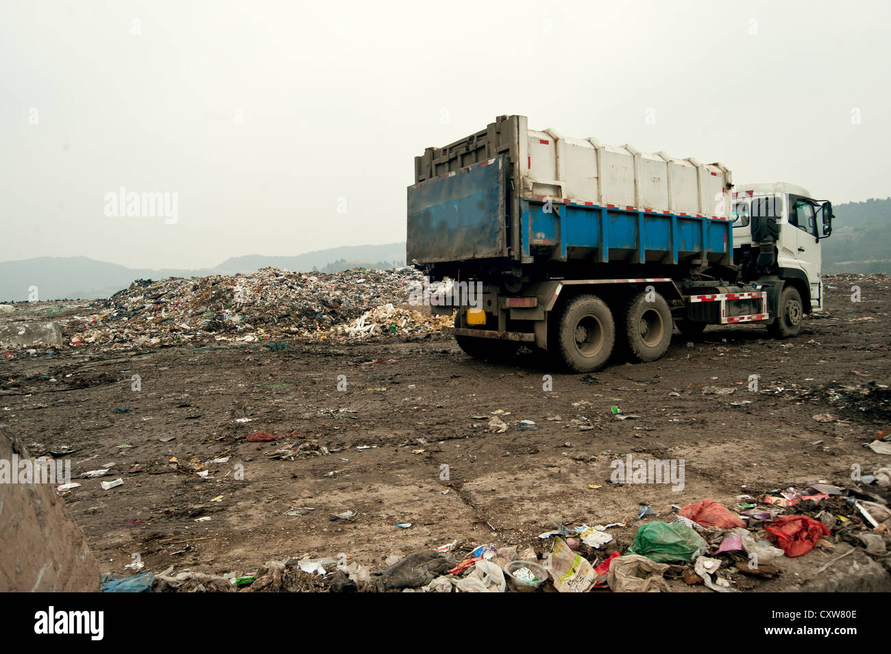 Les sites d'élimination des déchets, Chine Banque D'Images