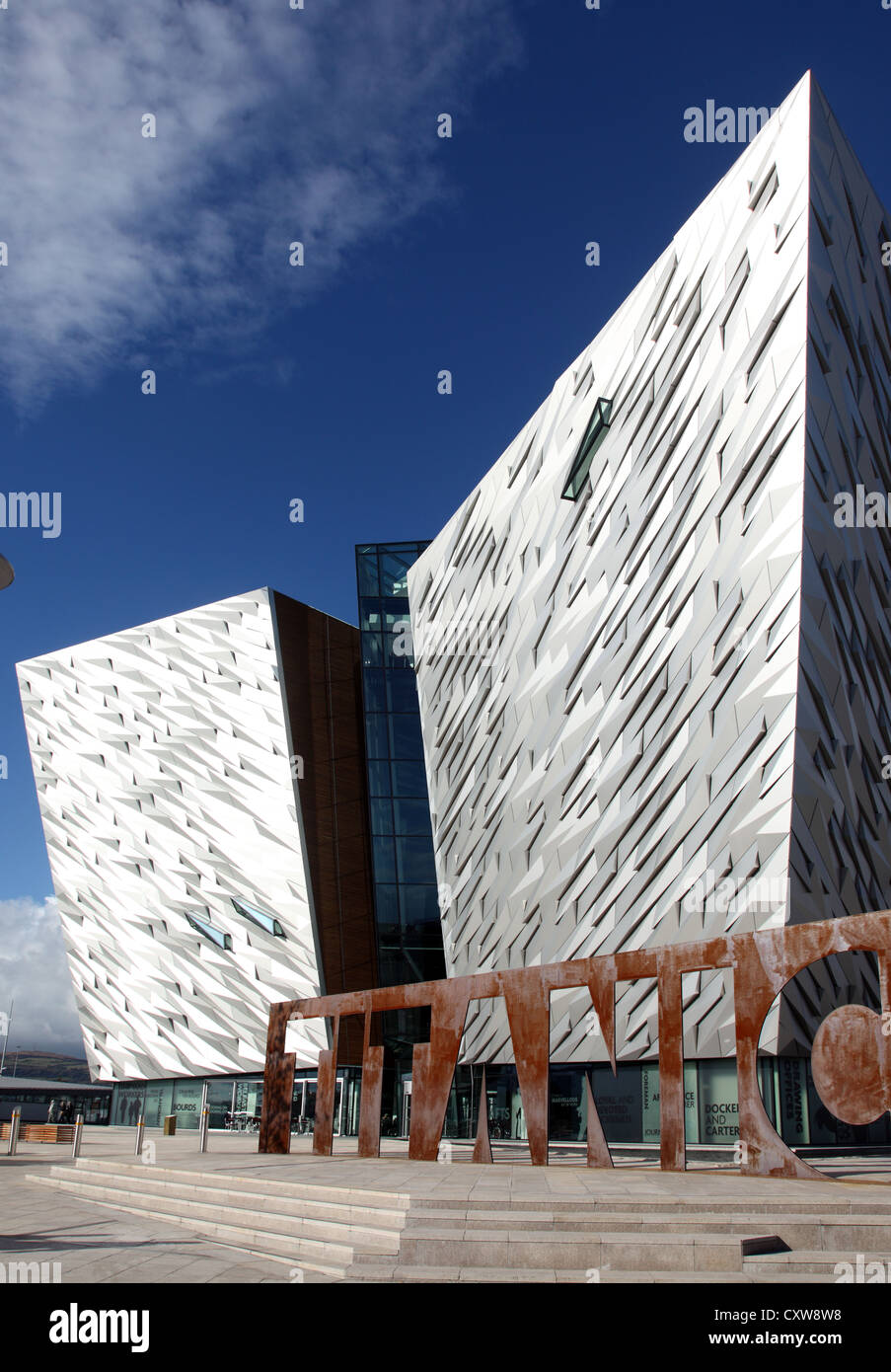 Centre des visiteurs, Titanic Titanic Quarter, Belfast, en Irlande du Nord Banque D'Images