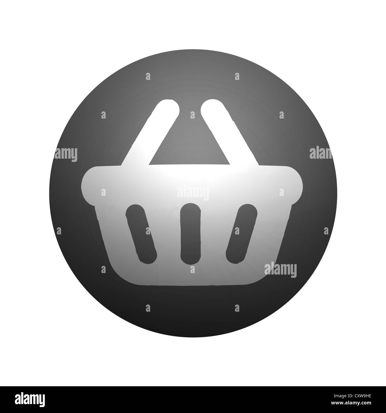 Un bouton ecommerce isolé sur fond blanc Banque D'Images