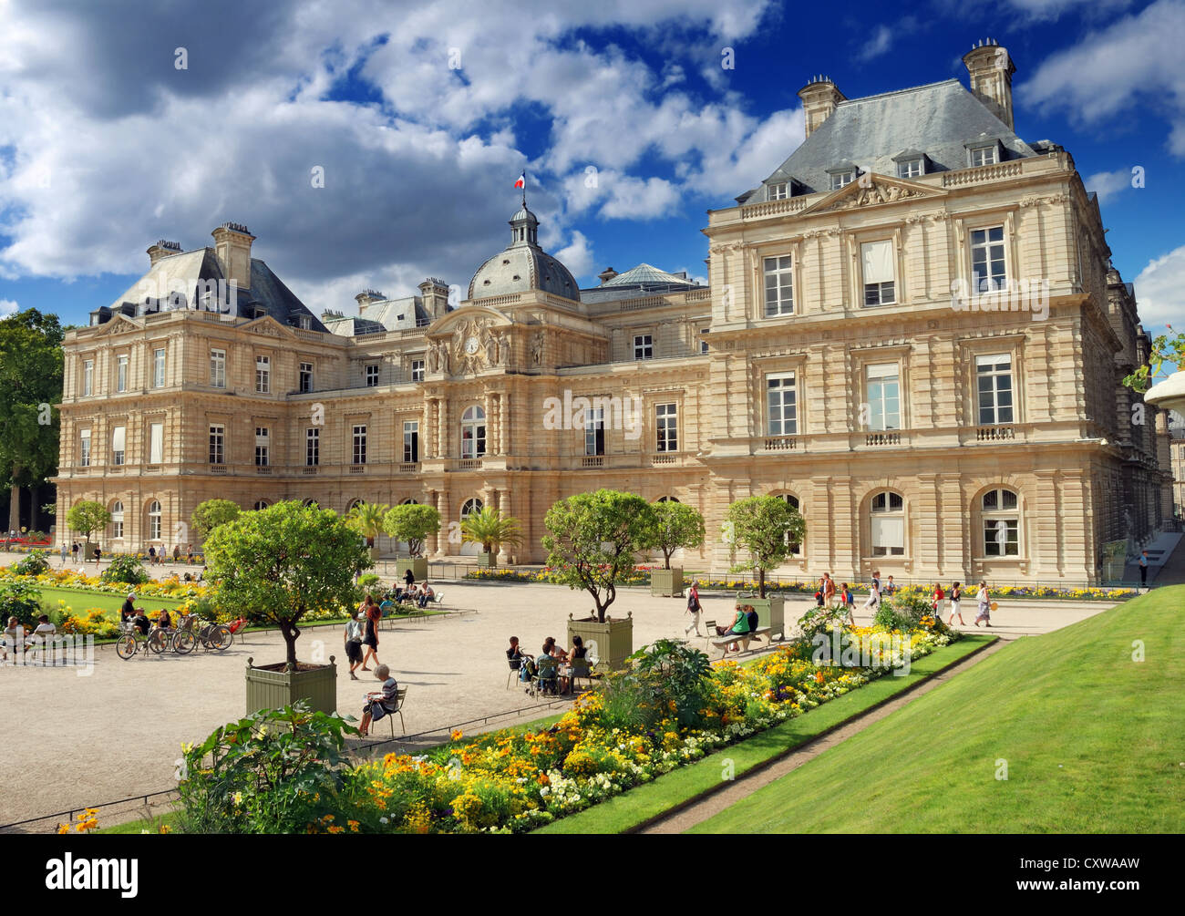 Le Palais du Luxembourg (Palais du Luxembourg) dans le jardin du
