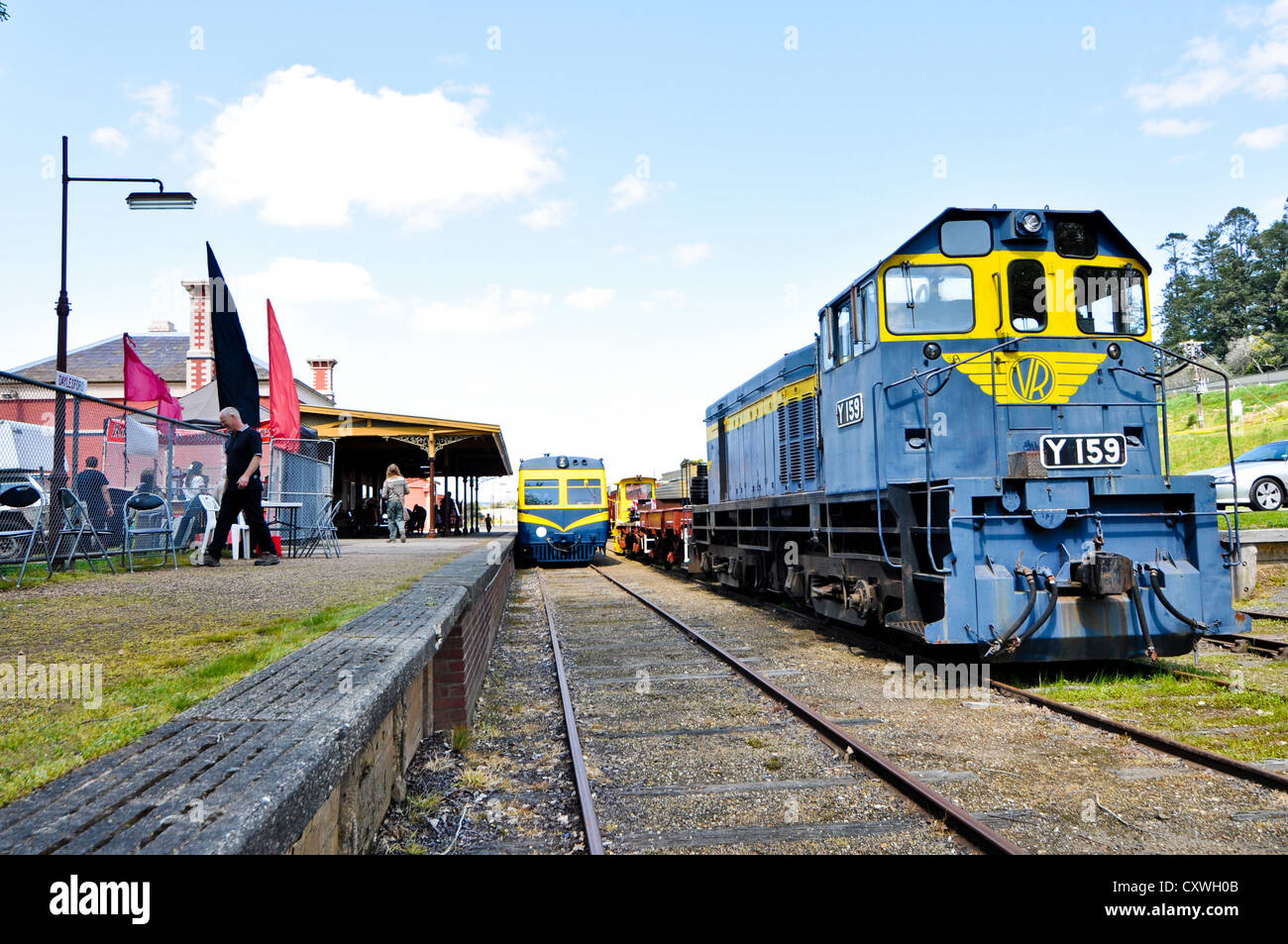 Les trains vintage et des excursions sont proposées en Daylesford, Victoria, Australie. Usage éditorial. Banque D'Images