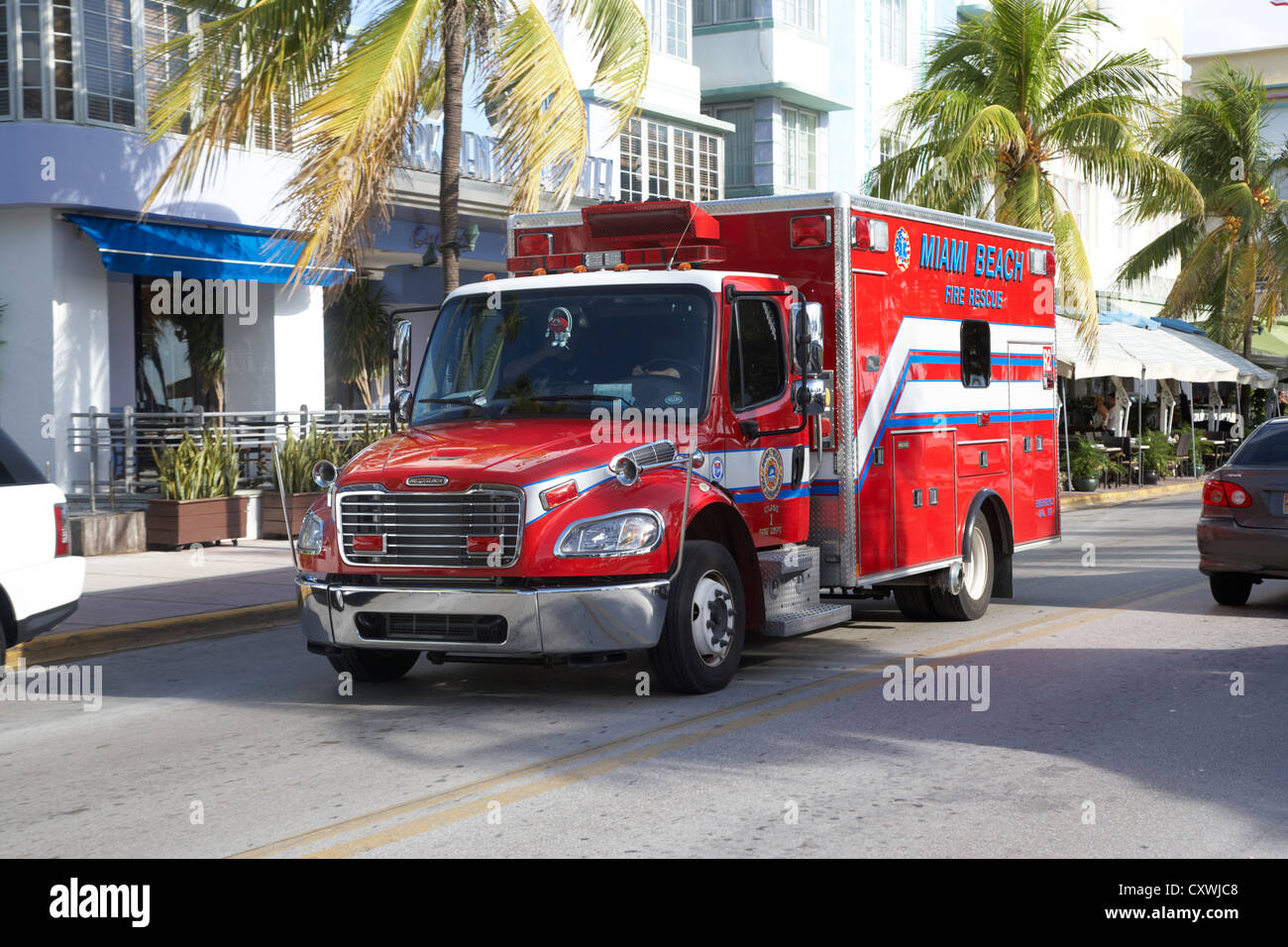 Véhicule d'incendie et de sauvetage de Miami Beach South Beach floride usa Banque D'Images