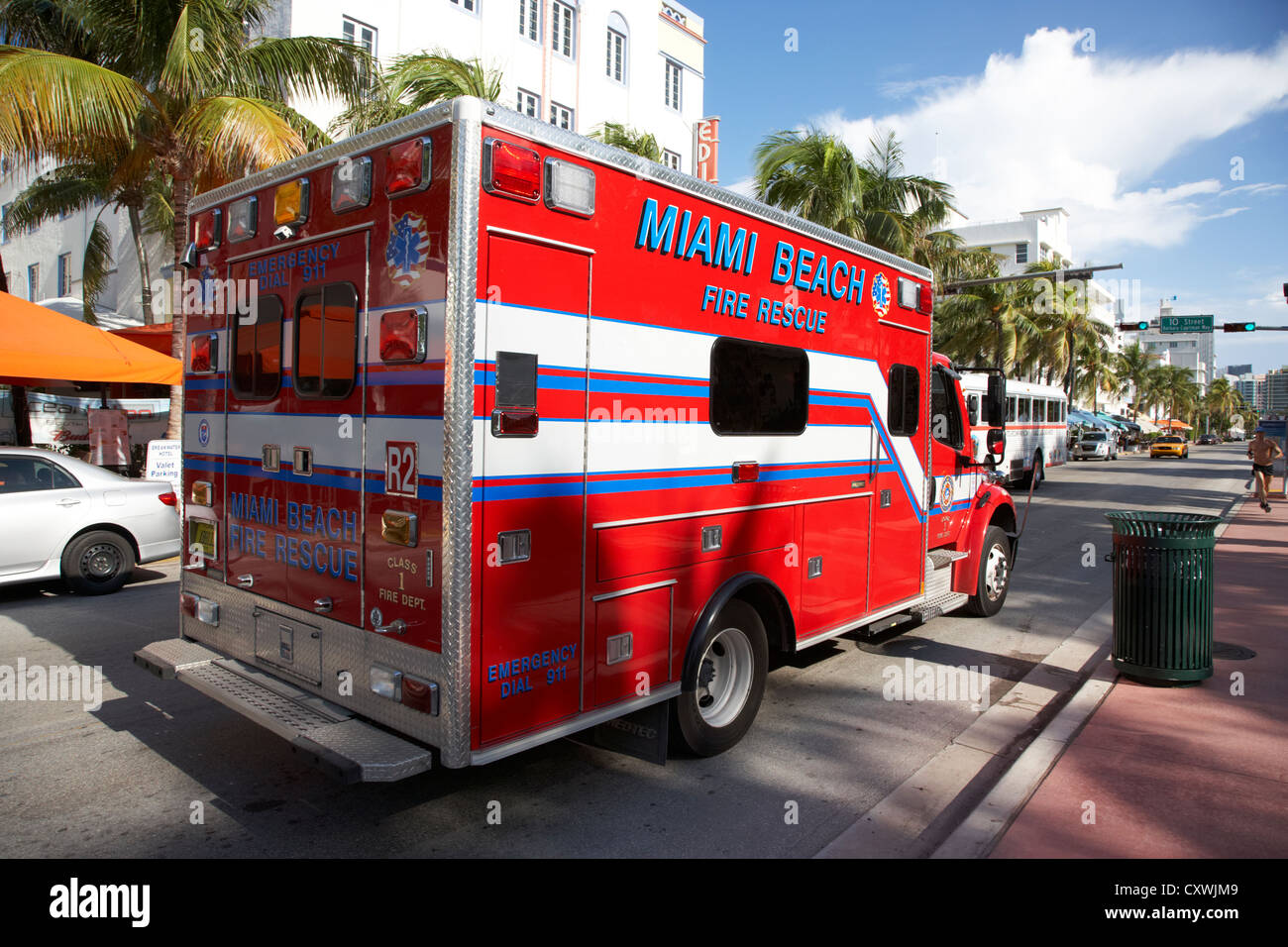 Véhicule d'incendie et de sauvetage de Miami Beach South Beach floride usa Banque D'Images