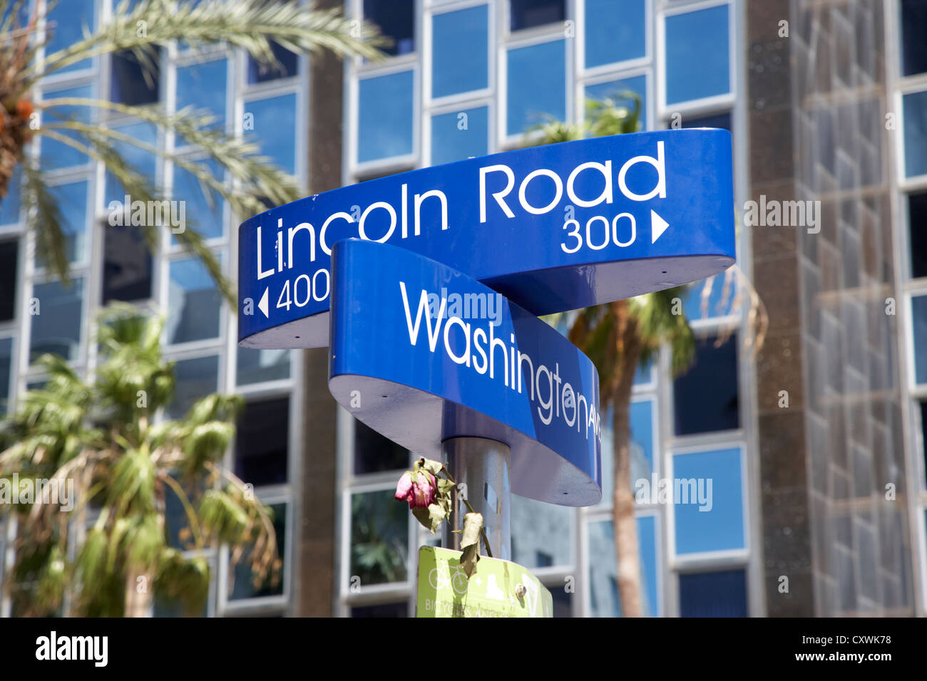 Plaque de rue Lincoln Road South Beach Miami South beach floride usa Banque D'Images