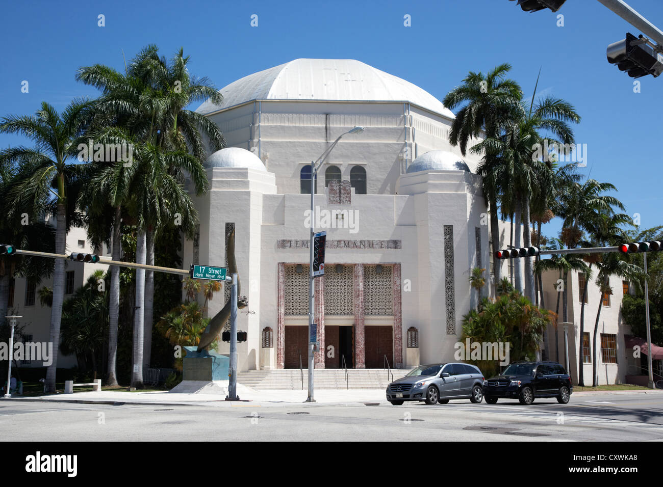 Synagogue temple Emanu-el Miami South beach floride usa Banque D'Images Synagogue temple Emanu-el Miami South beach floride usa Banque D'Images
