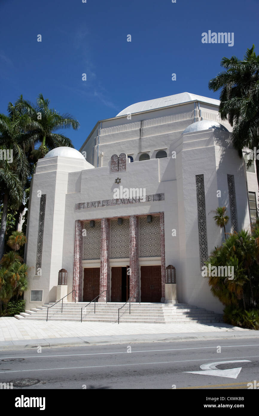 Synagogue temple Emanu-el Miami South beach floride usa Banque D'Images Synagogue temple Emanu-el Miami South beach floride usa Banque D'Images