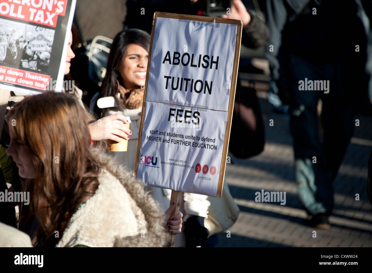 Les étudiants qui protestaient contre les frais de scolarité et les compressions gouvernementales Banque D'Images