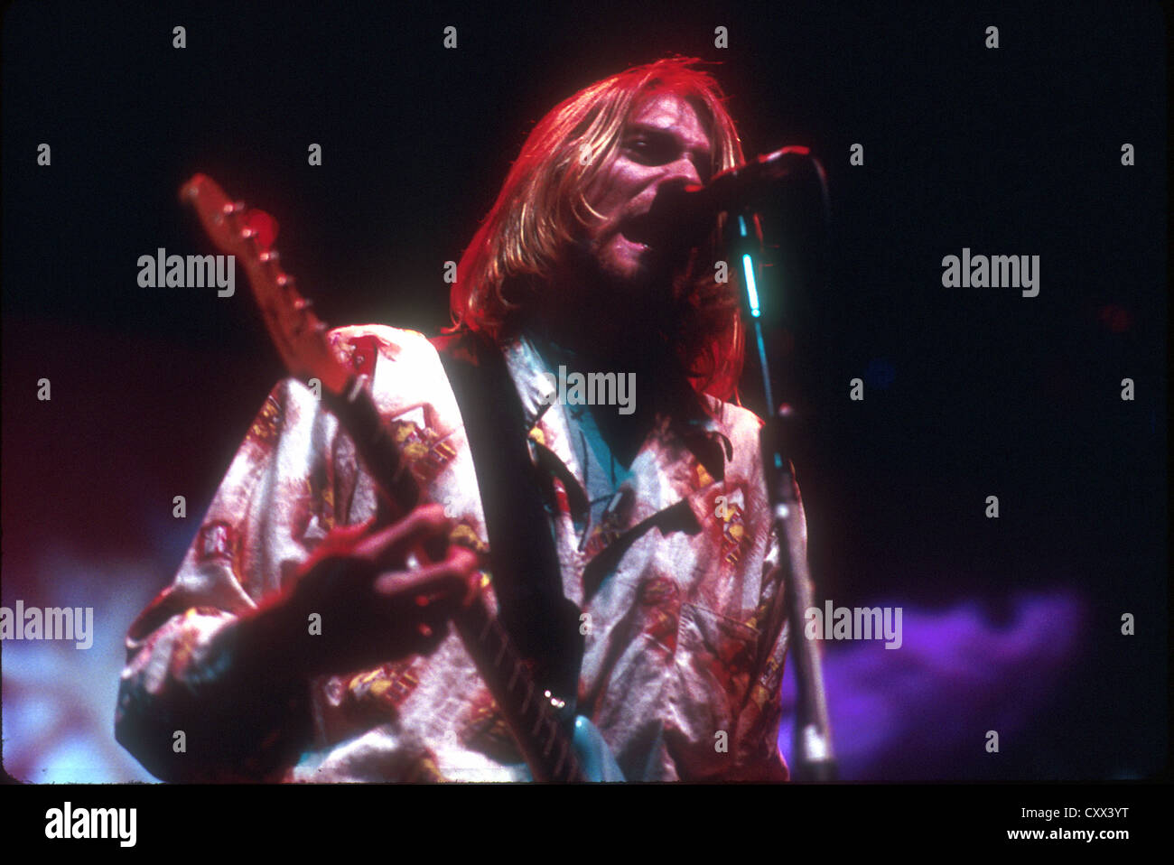 Groupe de rock américain nirvana avec Kurt Cobain au Forum, Los Angeles, 30 décembre 1993. Photo Jeffrey Mayer Banque D'Images