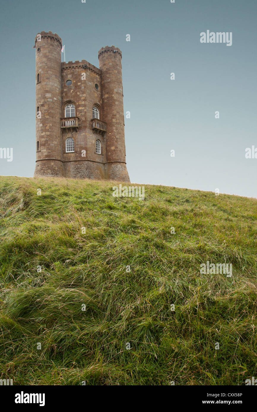 Broadway Tower, les Cotswolds, Worcestershire, Angleterre. Banque D'Images