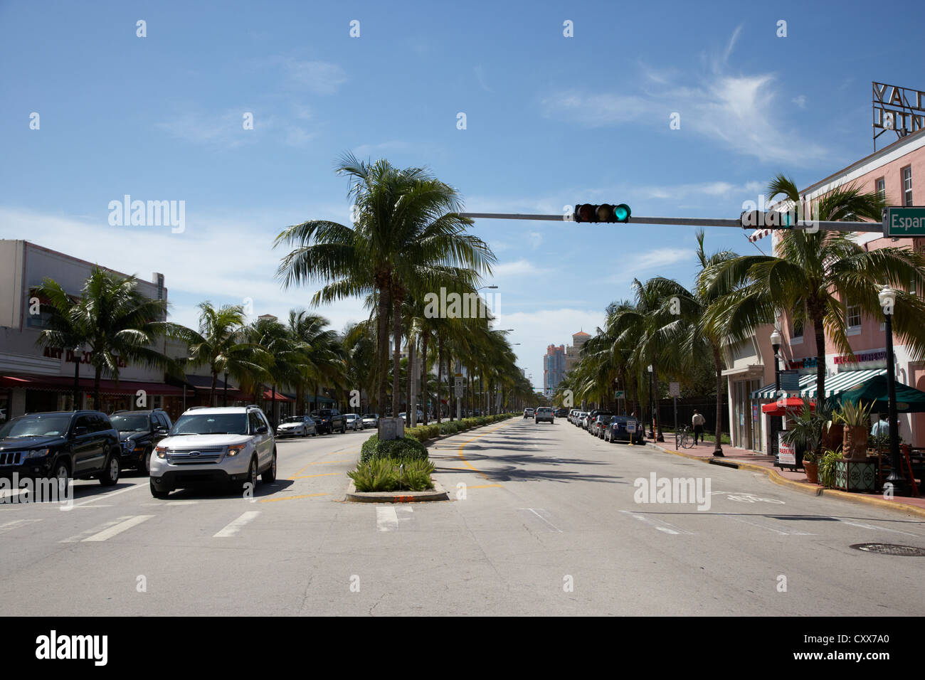 Washington Avenue à Miami South beach floride usa Banque D'Images Washington Avenue à Miami South beach floride usa Banque D'Images