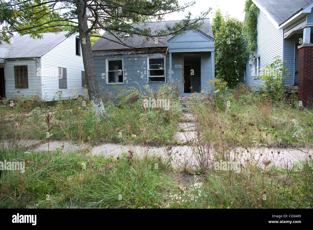 Abandonné & maisons vacantes, Detroit Michigan USA Banque D'Images