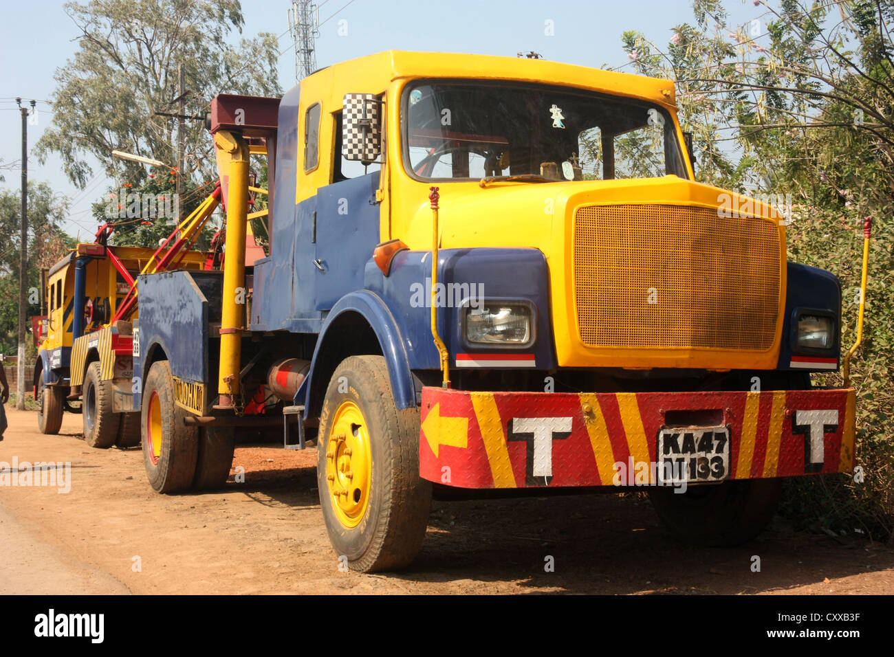 Tata indiennes camion ventilation. Honnovar, Karnataka, Inde Banque D'Images