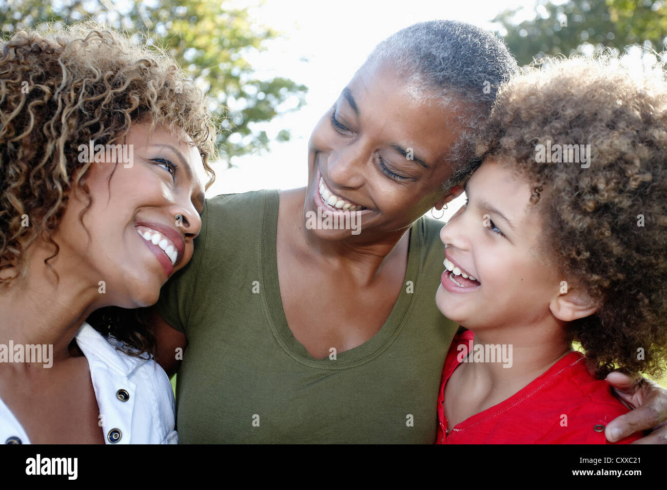 Smiling African American family Banque D'Images
