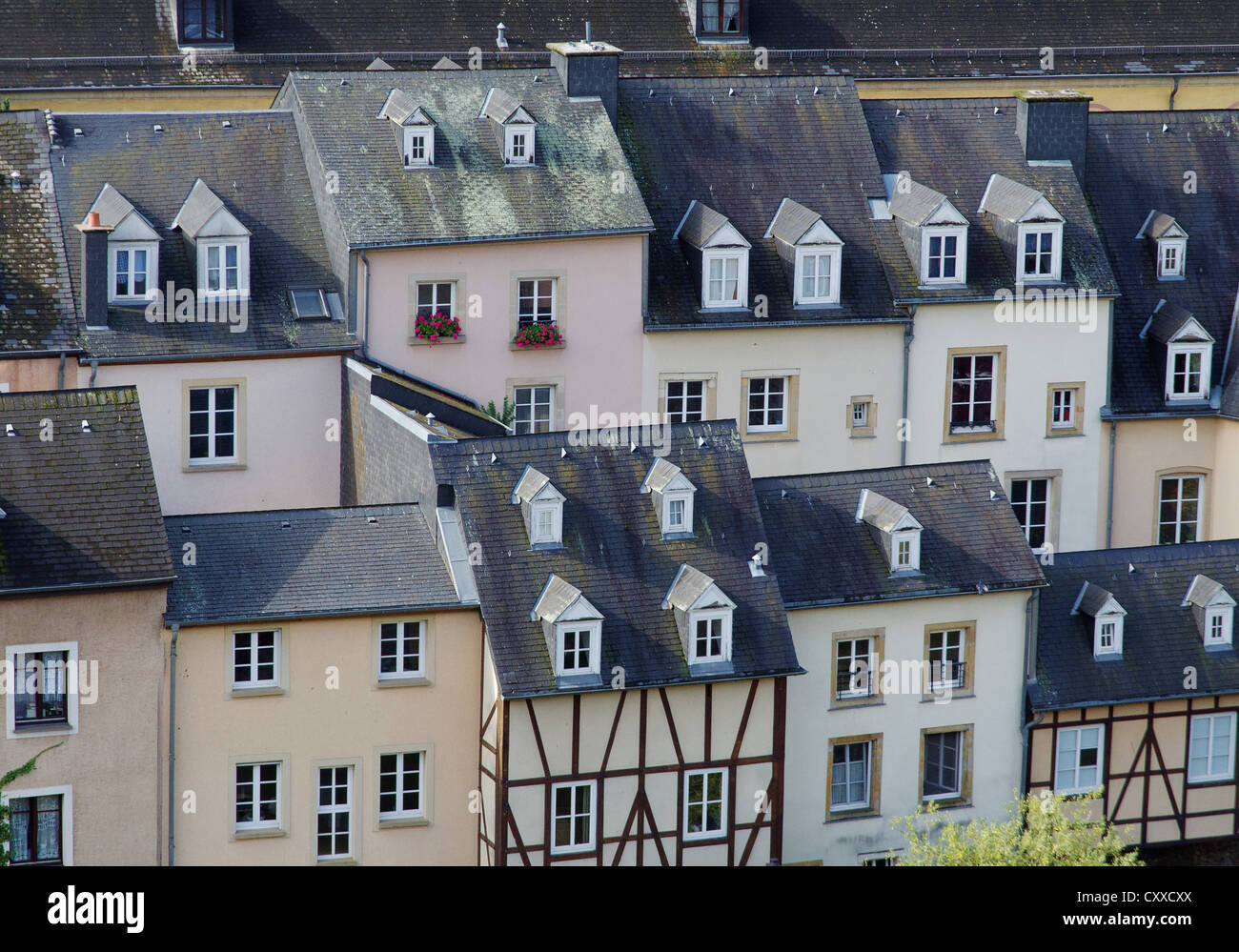 Maisons de quartier, la Ville de Luxembourg Grund Banque D'Images