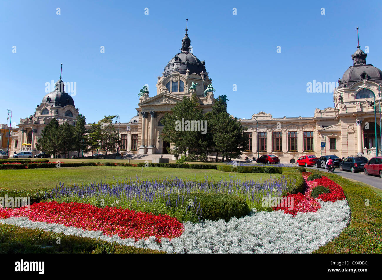 Les thermes de Szechenyi, Budapest, Hongrie Banque D'Images