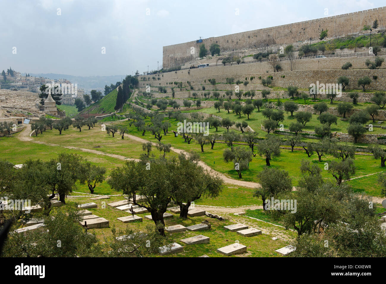 Vallée du Cédron avec le tombeau d'Absalom, Jérusalem, Israël, Moyen Orient Banque D'Images