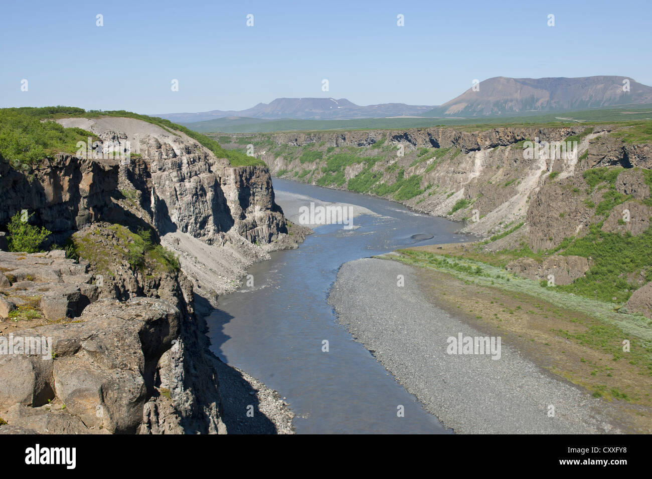 Vue sur le canyon de l'Joekulsá Fjoellum Joekulsárgljúfur á la rivière, Parc National, l'Islande, de l'Europe Banque D'Images