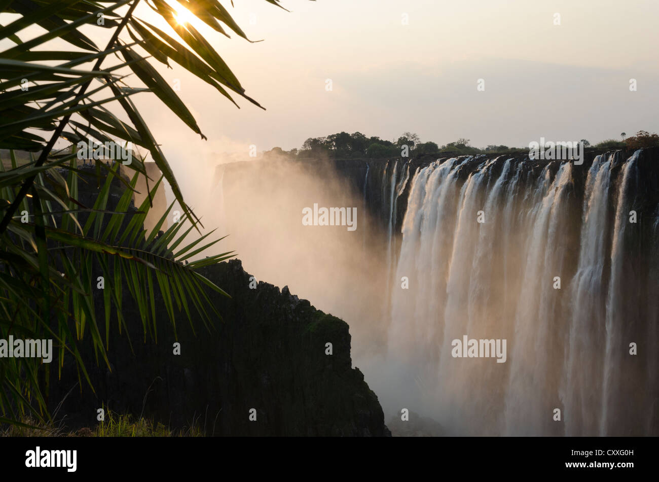 Les chutes Victoria. Fleuve Zambèze. Livingstone. La Zambie. Banque D'Images