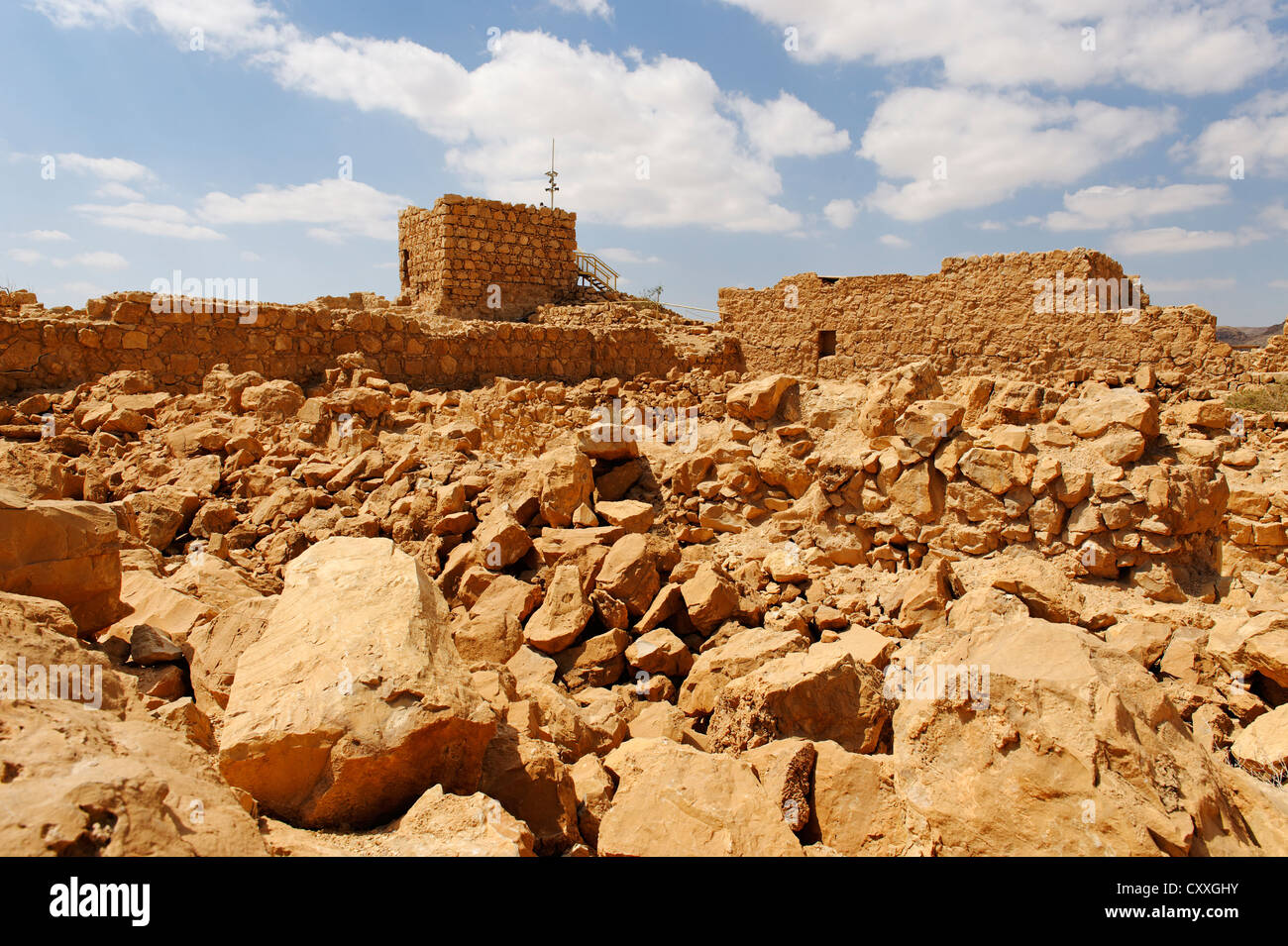 La forteresse de Massada juif, UNESCO World Heritage Site, Cisjordanie, Israël, Moyen Orient Banque D'Images