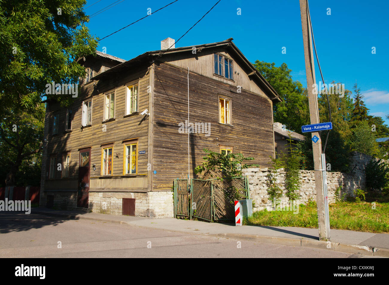 Vana-Kalamaja street quartier Kalamaja Tallinn Estonie Europe Banque D'Images