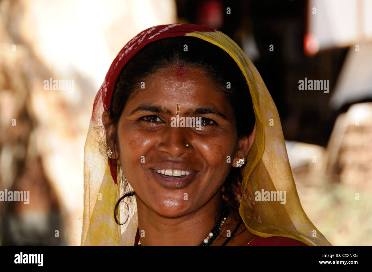 Femme indienne, portrait, Udaipur, Rajasthan, Inde du Nord, l'Asie Banque D'Images