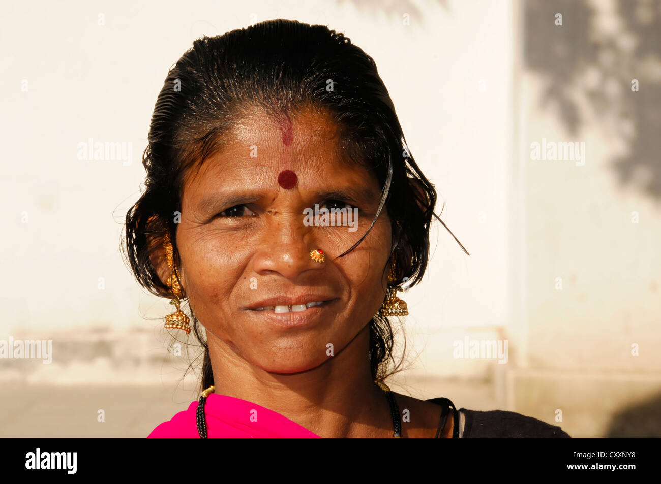 Femme indienne, portrait, Udaipur, Rajasthan, Inde du Nord, l'Asie Banque D'Images