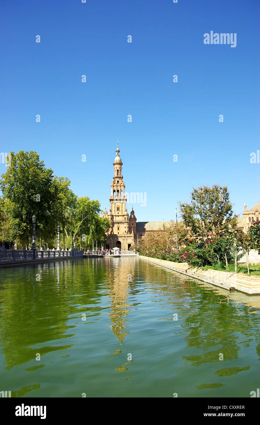 Plaza de Espana (square de l'Espagne), Séville Banque D'Images