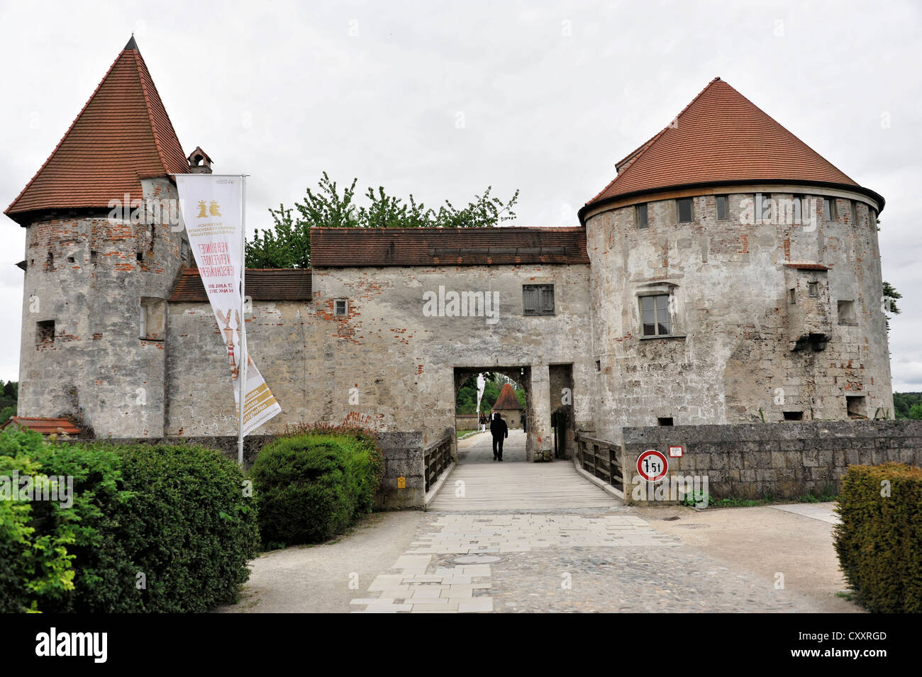 Château de Burghausen, une partie du château complexe, 14ème - 15ème siècle, 1, 043 mètres de long et le plus long château d'Europe Banque D'Images