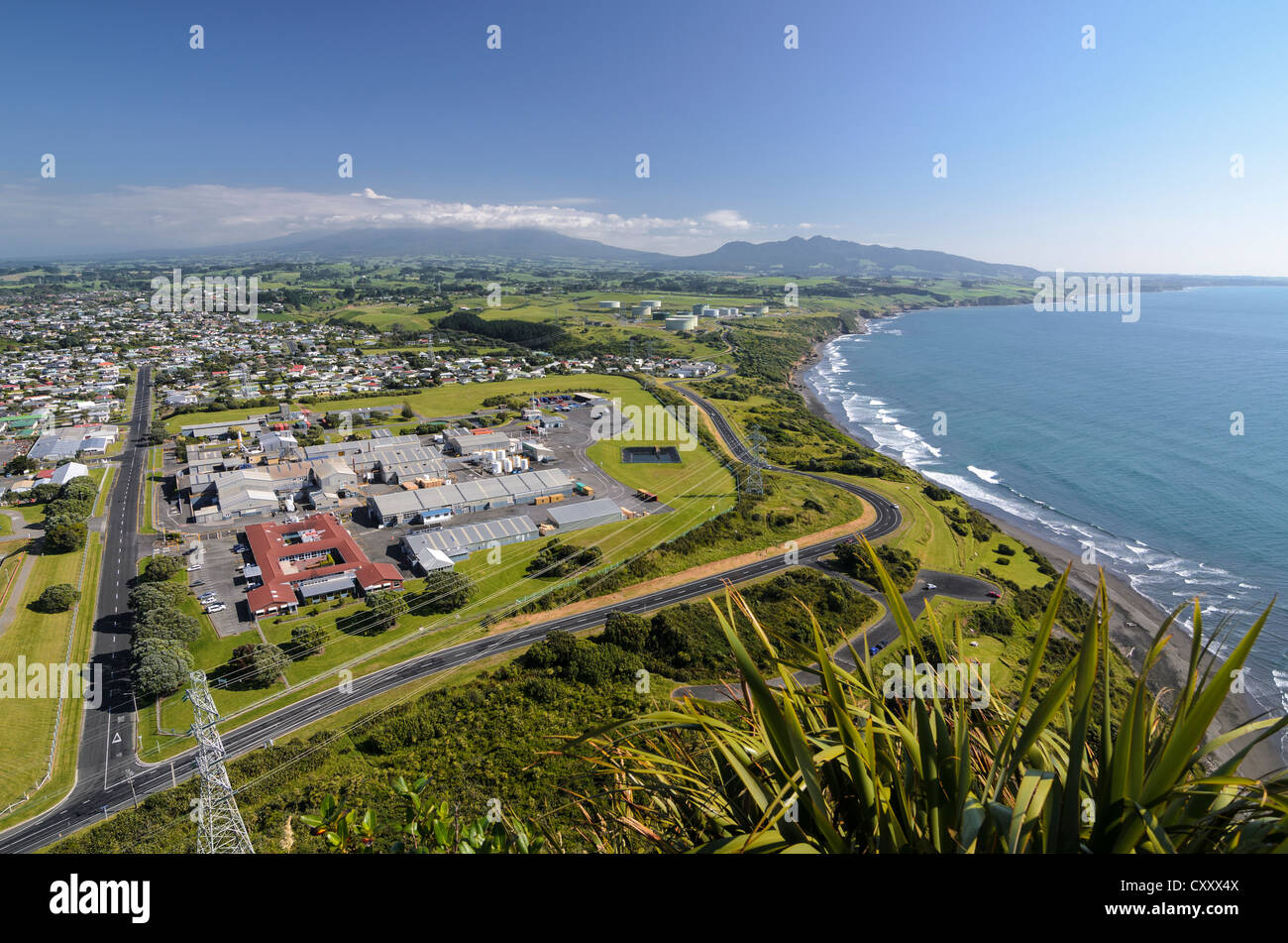 Rues de la région de New Plymouth, industrial Park, North Island, New Zealand Banque D'Images