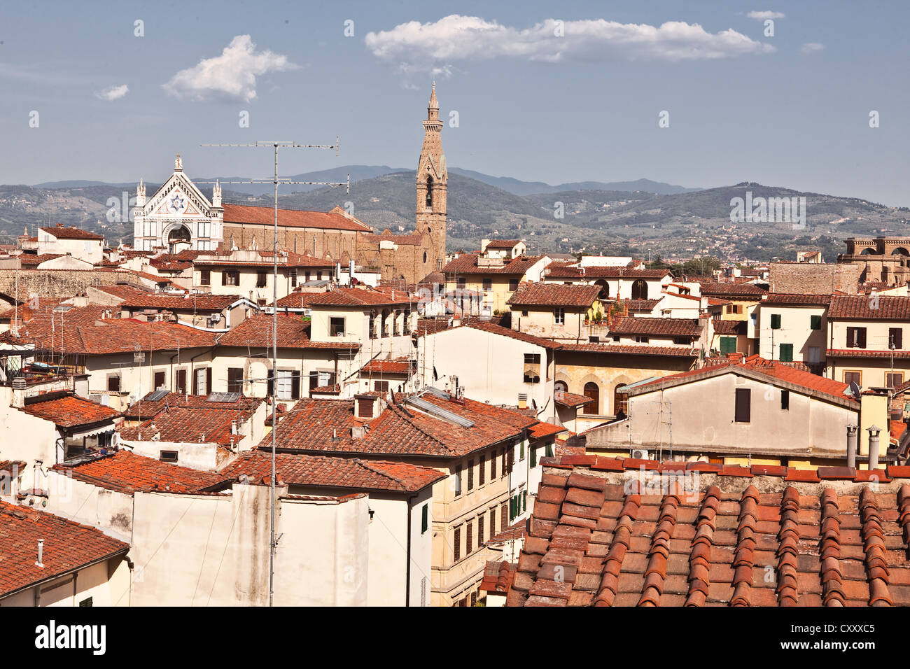 À la recherche sur les toits de Florence, Italie. Banque D'Images
