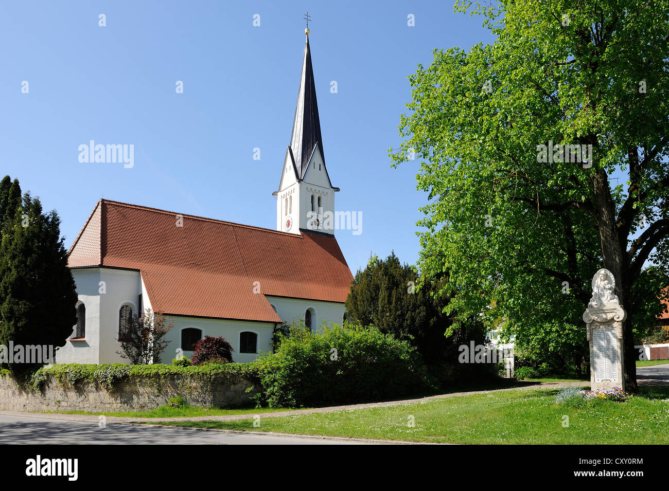 Église paroissiale de Saint Jean Baptiste, Rott am Lech, le lac Ammer région, cinq lacs, Upper Bavaria, Bavaria, PublicGround Banque D'Images