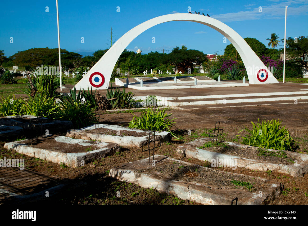 Le cimetière militaire français, Diego Suarez, Madagascar Banque D'Images