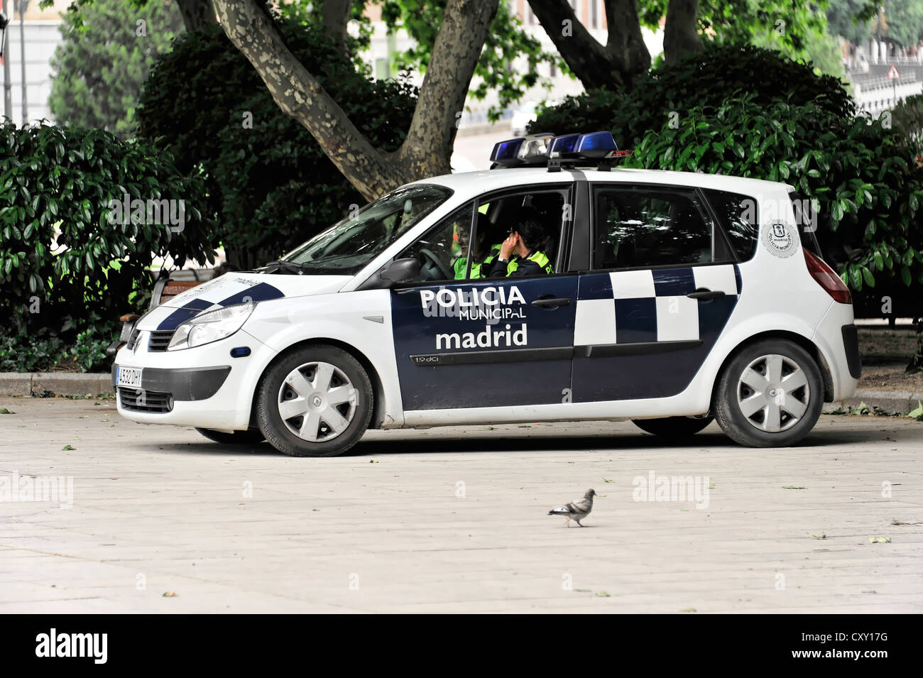 Policia municipal, voiture de police, centre-ville de Madrid, Espagne, Europe Banque D'Images