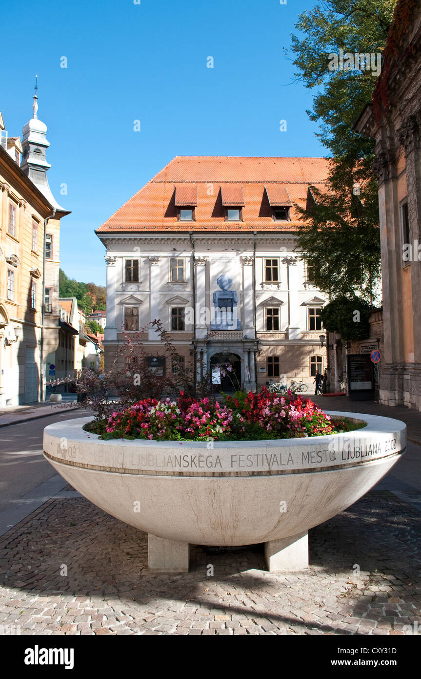 Place de la Révolution française, Ljubljana, Slovénie Banque D'Images