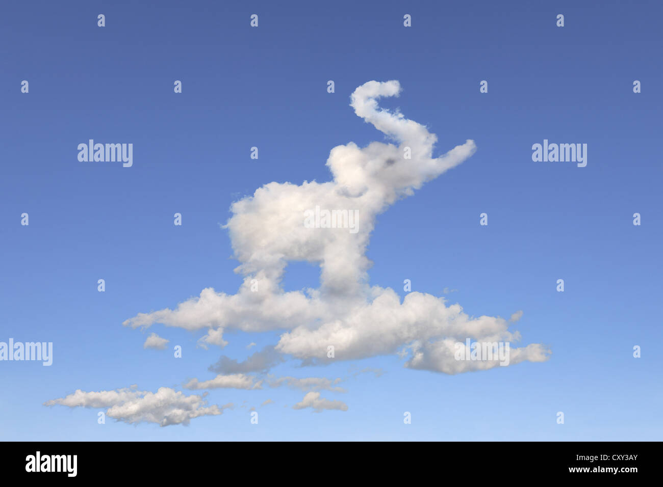 Formations du nuage en forme d'éléphant, illustration Banque D'Images