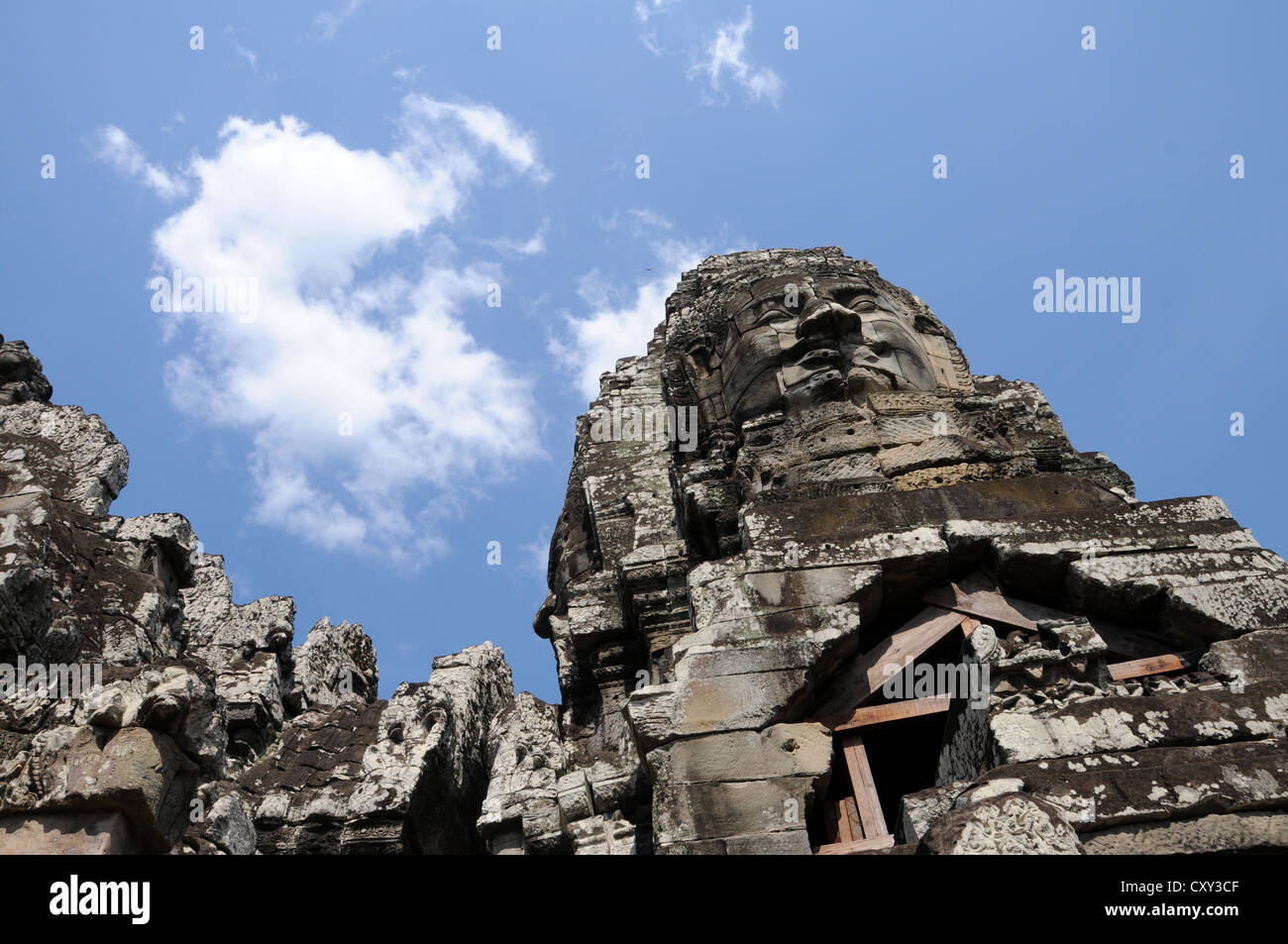 Temple Bayon, Angkor, Cambodge, Asie Banque D'Images