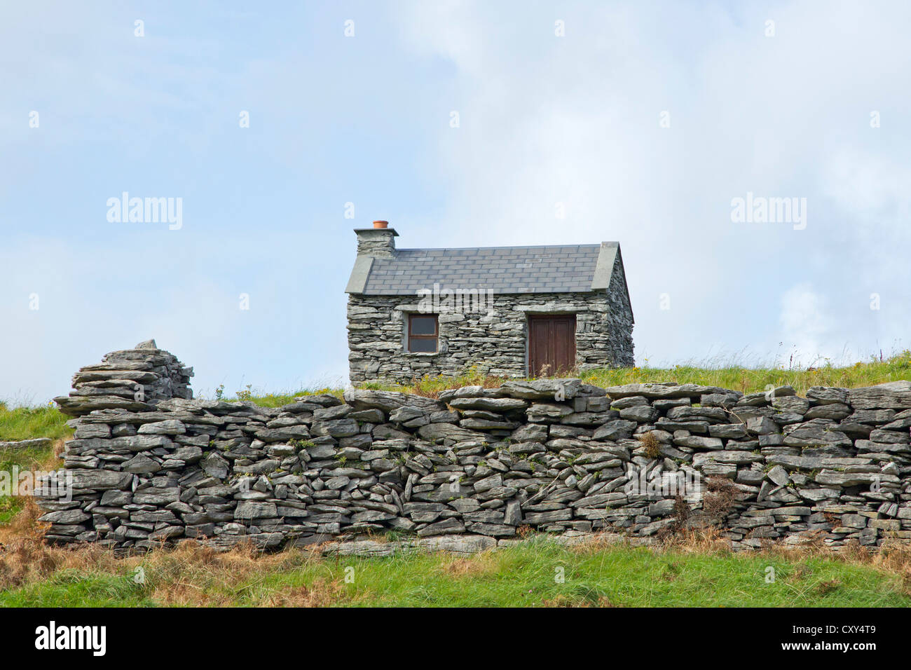 Maison en pierre, Inishere Island, Îles d'Aran, dans le comté de Clare, Irlande Banque D'Images