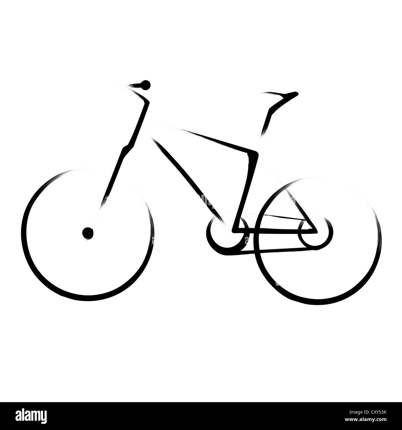 Mountain bike vélo isolé sur fond blanc Banque D'Images