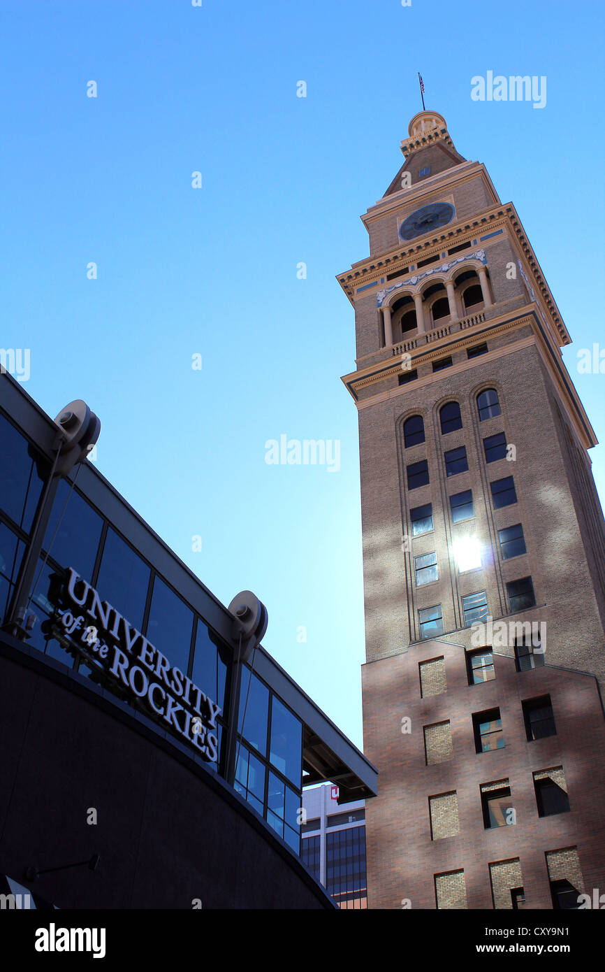 Denver montrant Daniels & Fisher Tower, le centre-ville de Denver, Colorado, USA Banque D'Images