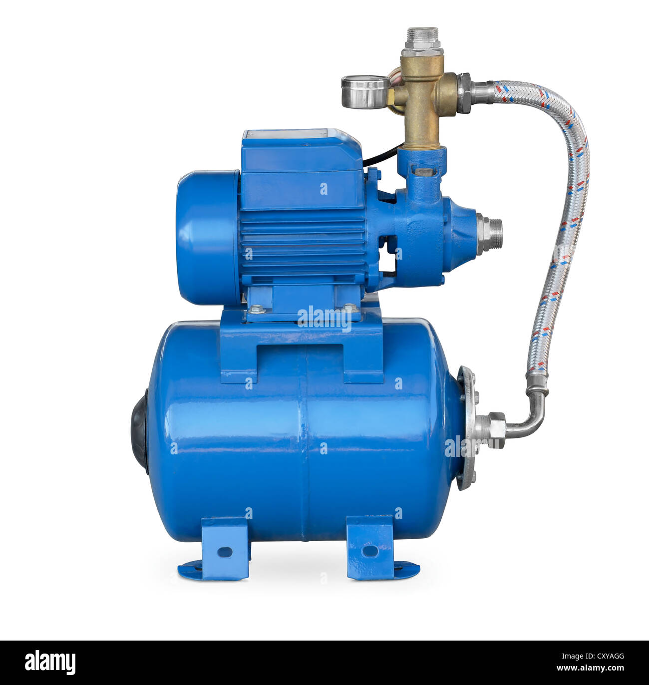 Electric Blue pompe à eau haute pression isolated on white Banque D'Images