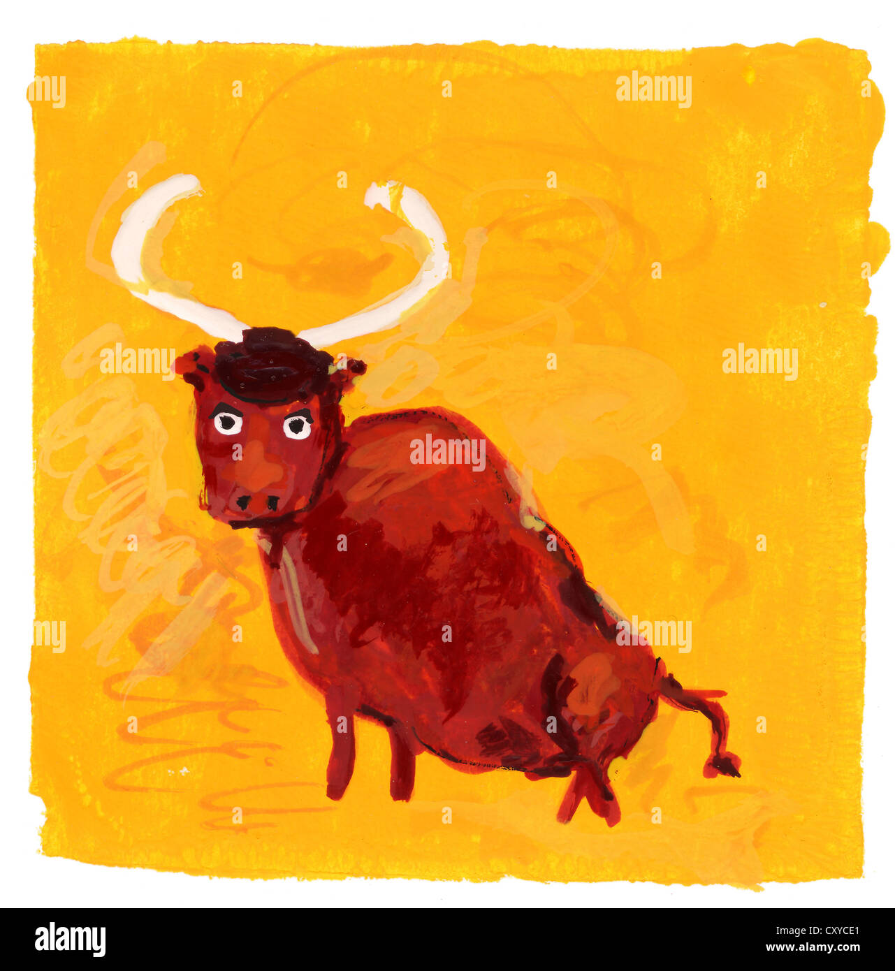 Le taureau, signe de l'horoscope, illustration Banque D'Images