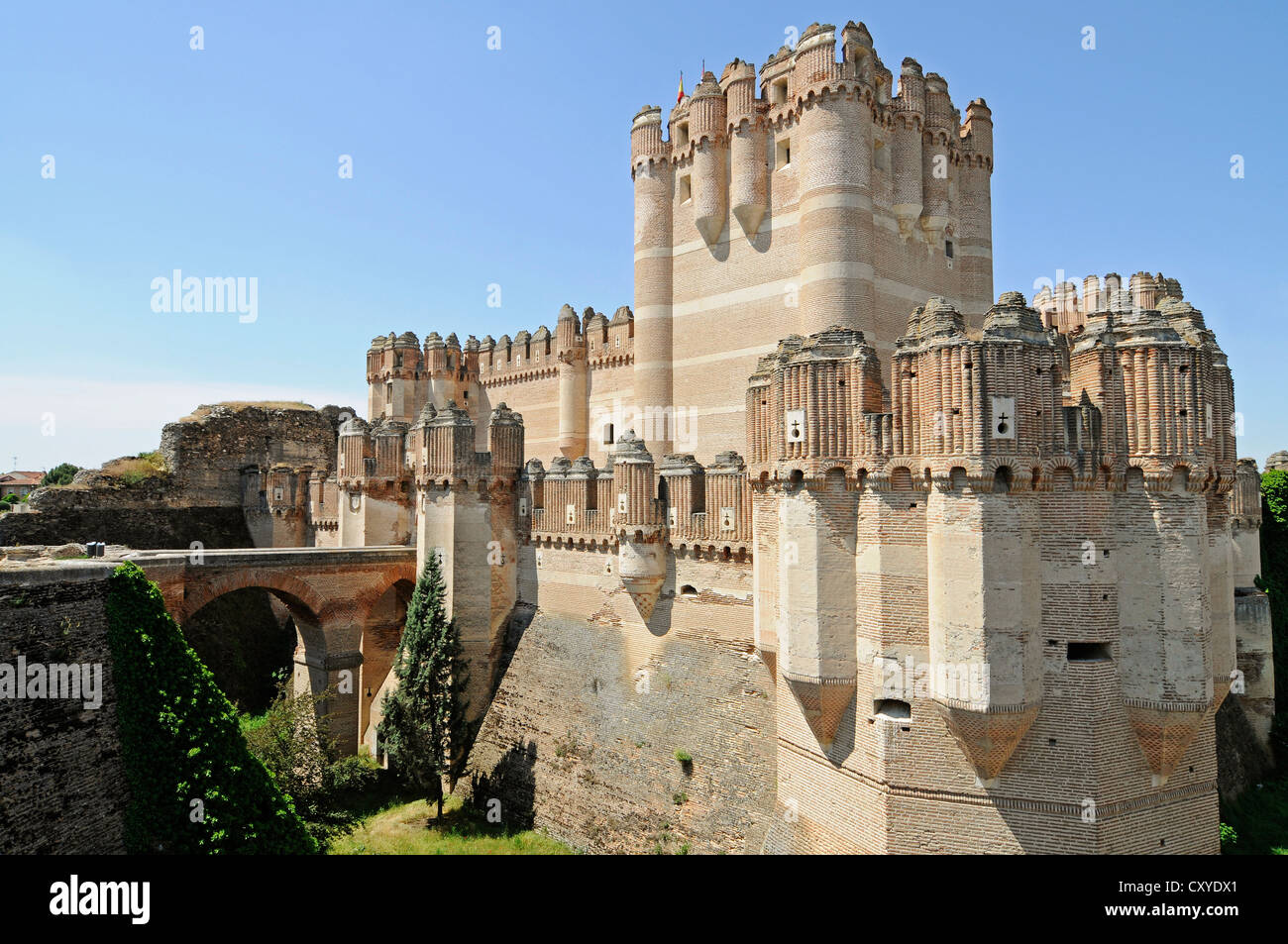 Castillo, château, musée, de style mudéjar, Coca, province de Ségovie, Castille et León, Espagne, Europe, PublicGround Banque D'Images