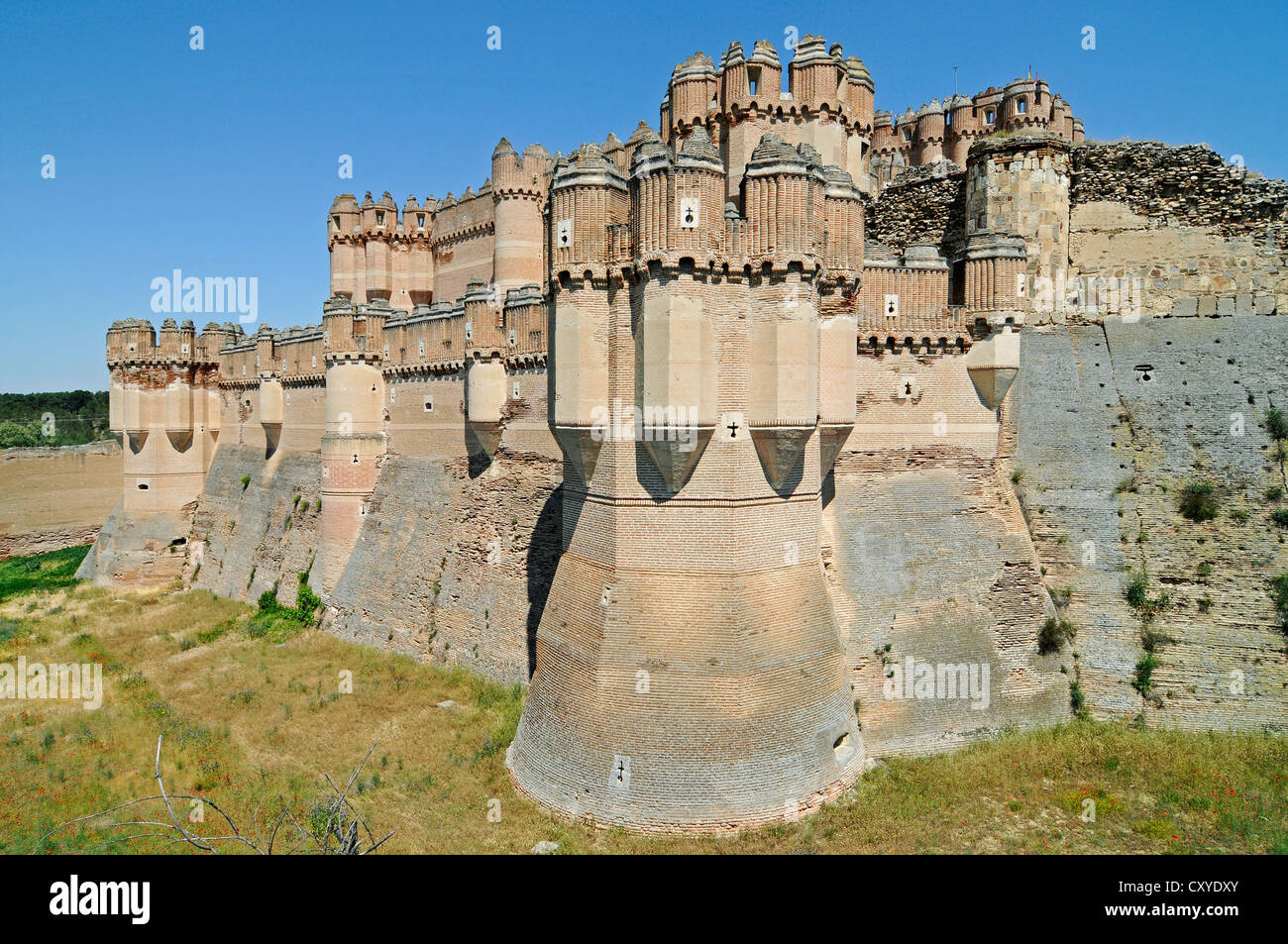 Castillo, château, musée, de style mudéjar, Coca, province de Ségovie, Castille et León, Espagne, Europe, PublicGround Banque D'Images