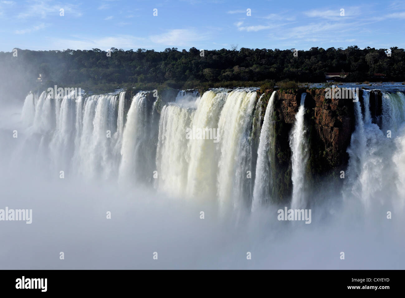 Cascades à la Gorge du Diable, Garganta del Diablo, chutes d'Iguacu Falls ou au patrimoine mondial de l'UNESCO, à la frontière du Brésil Banque D'Images