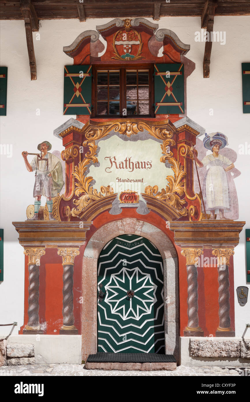 Mairie, Ruhpolding, région de Chiemgau, Upper Bavaria, Bavaria, PublicGround Banque D'Images