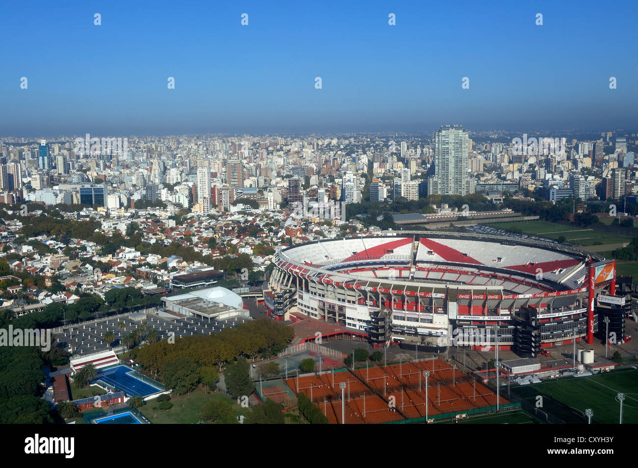 L'Estadio Monumental de Nuñez stade du Club Atlético River Plate football club, district de Belgrano, Buenos Aires, Argentine Banque D'Images