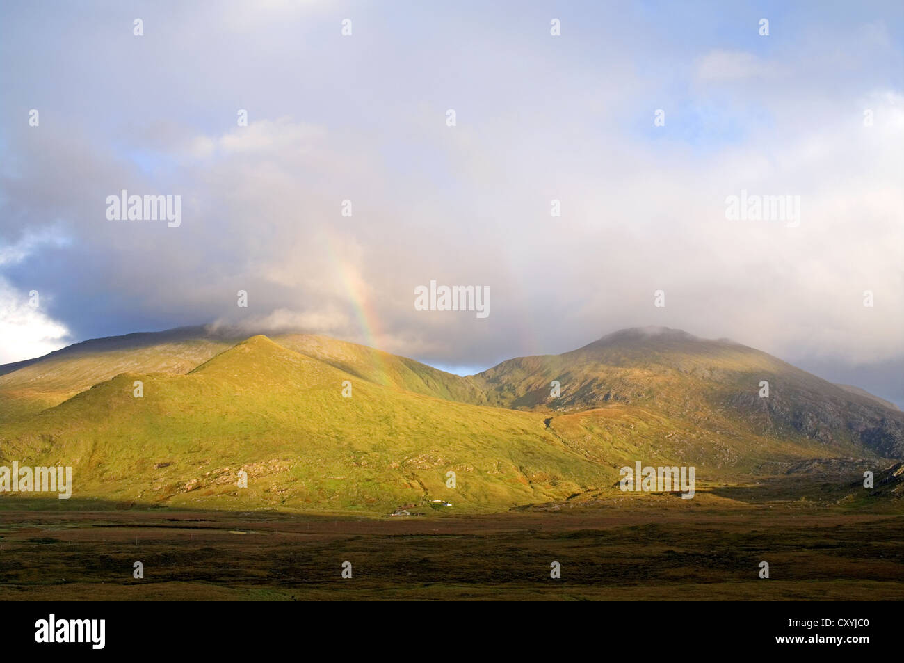 Plus Spionnaidh Cranstackie Beinn arc-en-ciel, vu de l'A838 route sur la côte nord, route 500 Nord de l'Ecosse Highlands Sutherland UK Banque D'Images