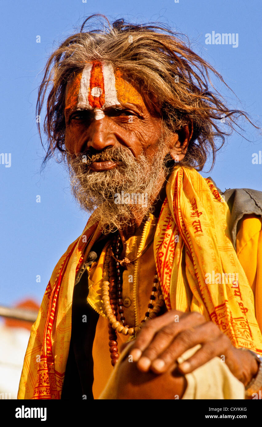 Sadhu, saint homme, Bundi, Inde, Asie Banque D'Images
