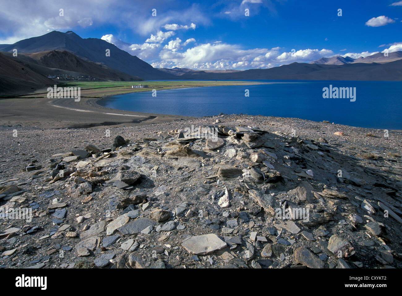 Korzok, Karzok Kurzok chez Tso Moriri ou, Ladakh, Himalaya indien, Changthang, Jammu-et-Cachemire, l'Inde du Nord, Inde, Asie Banque D'Images